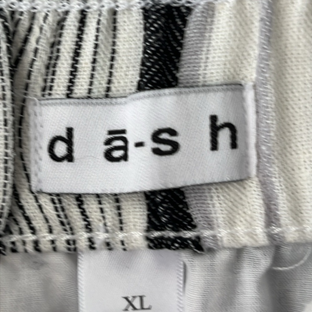 da•sh size XL Linen Blend Striped Skirt Midi Skirt Black White Gray Button Front - Picture 5 of 12